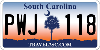 SC license plate PWJ118