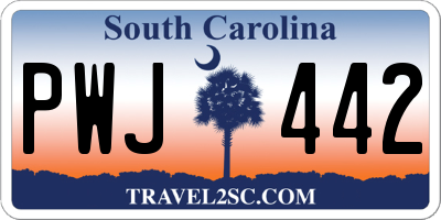 SC license plate PWJ442