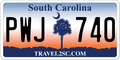 SC license plate PWJ740