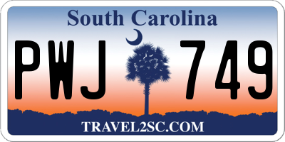 SC license plate PWJ749