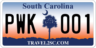 SC license plate PWK001