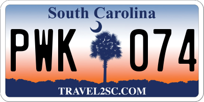 SC license plate PWK074