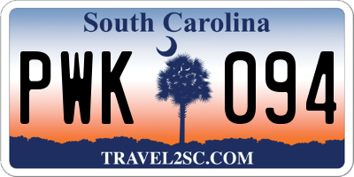 SC license plate PWK094