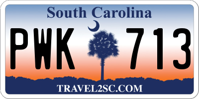 SC license plate PWK713