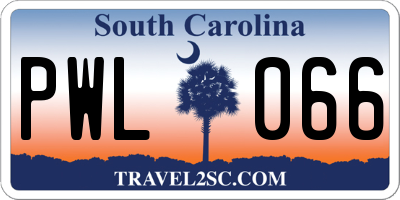 SC license plate PWL066