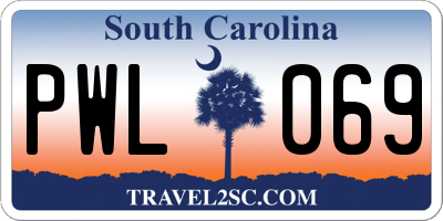 SC license plate PWL069