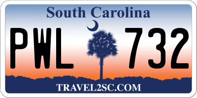 SC license plate PWL732