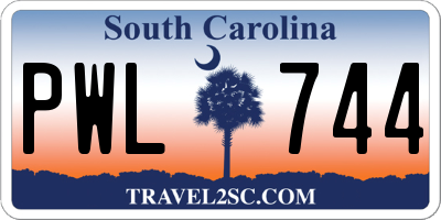 SC license plate PWL744