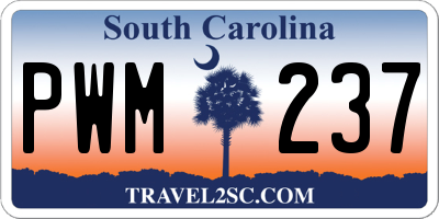 SC license plate PWM237