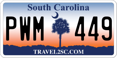 SC license plate PWM449