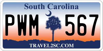 SC license plate PWM567