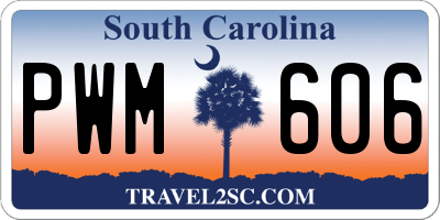 SC license plate PWM606