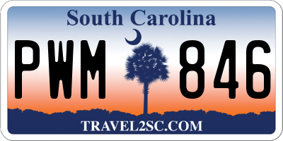 SC license plate PWM846