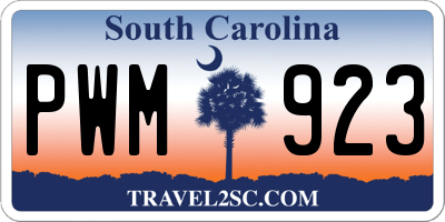 SC license plate PWM923