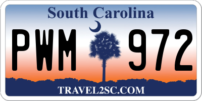 SC license plate PWM972