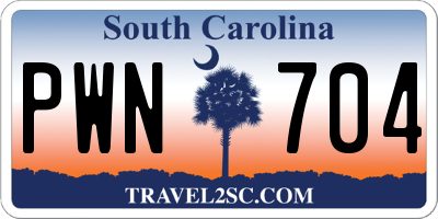 SC license plate PWN704