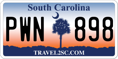 SC license plate PWN898