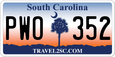 SC license plate PWO352