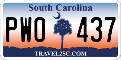 SC license plate PWO437