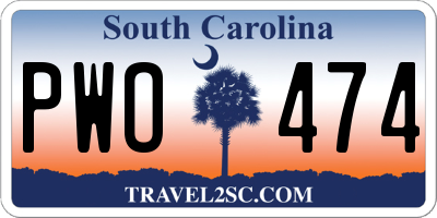 SC license plate PWO474