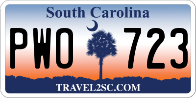 SC license plate PWO723