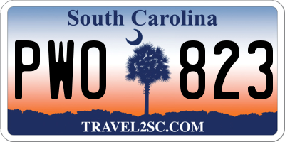 SC license plate PWO823