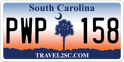 SC license plate PWP158