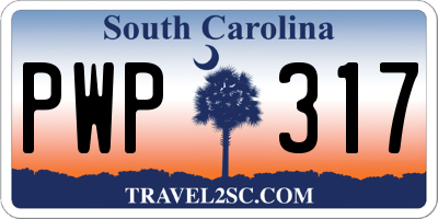 SC license plate PWP317