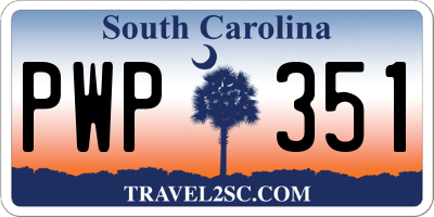 SC license plate PWP351
