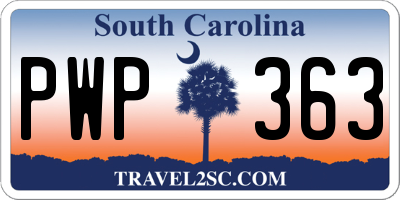 SC license plate PWP363