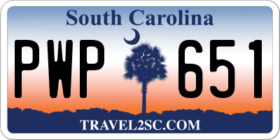 SC license plate PWP651