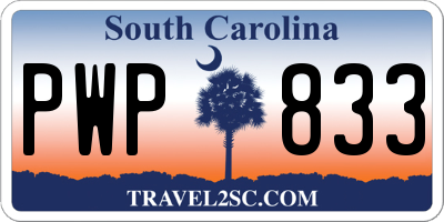 SC license plate PWP833