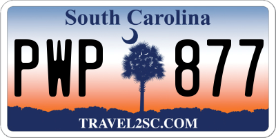 SC license plate PWP877