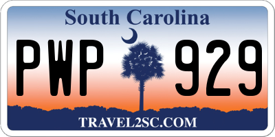 SC license plate PWP929