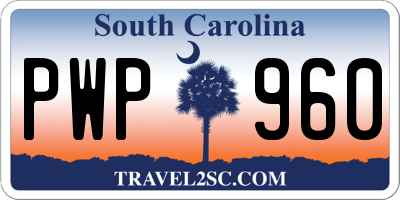 SC license plate PWP960