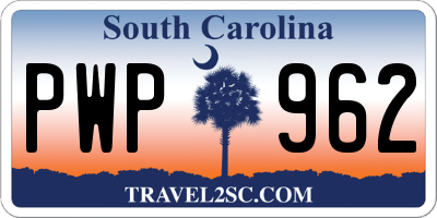 SC license plate PWP962