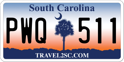 SC license plate PWQ511