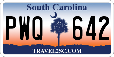 SC license plate PWQ642