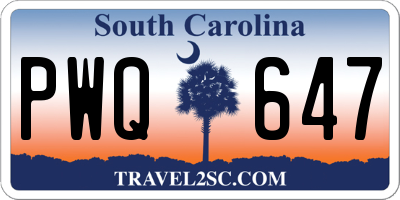 SC license plate PWQ647