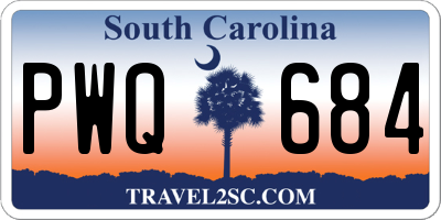 SC license plate PWQ684