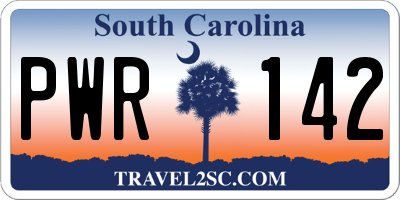 SC license plate PWR142