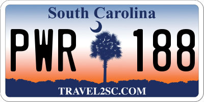 SC license plate PWR188