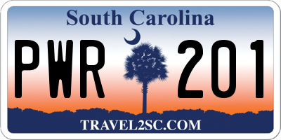 SC license plate PWR201