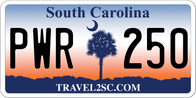 SC license plate PWR250