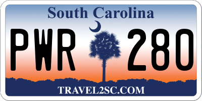 SC license plate PWR280