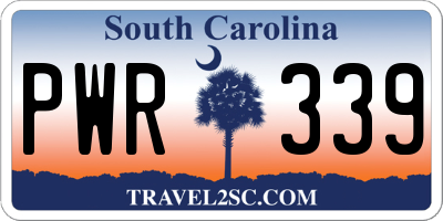 SC license plate PWR339