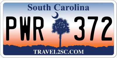 SC license plate PWR372