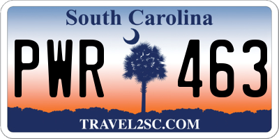 SC license plate PWR463