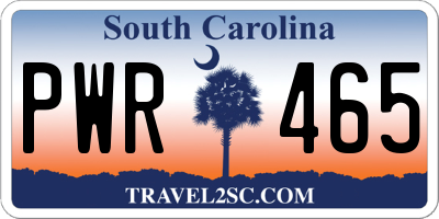 SC license plate PWR465