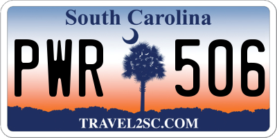 SC license plate PWR506